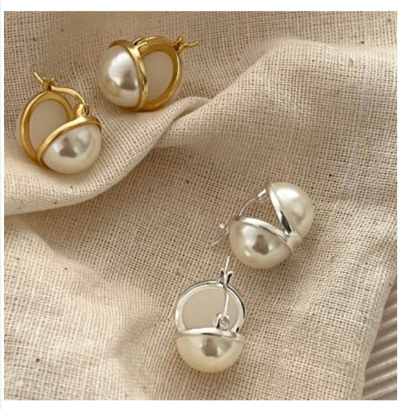 Double Vision Pearl Studs