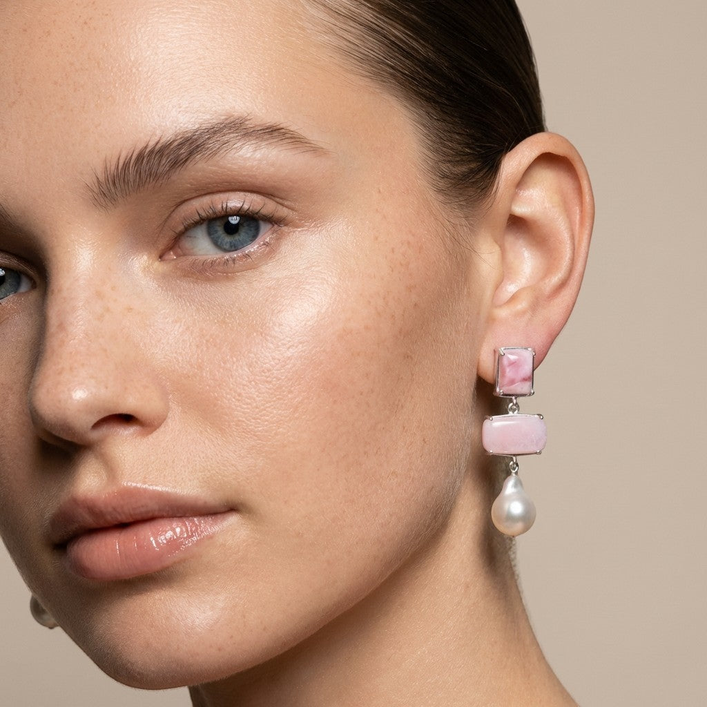 Iris Pearl Drop In Pink Opal