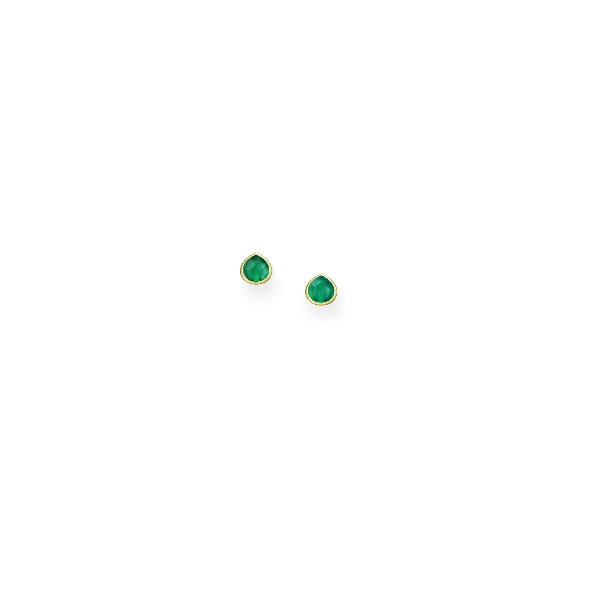 Tania Claire Australia Raine Drops green gemstone drop earrings in 18K yellow gold plated sterling silver.