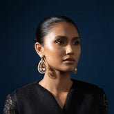 Tania Claire Australia Aurielle Rose Drops: gold teardrop earrings with blush crystal and pearl stud.