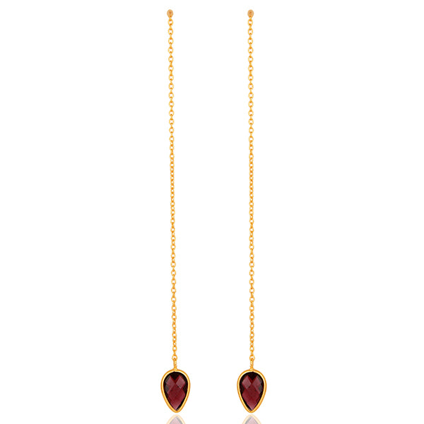 Bloodstone Thread Earrings