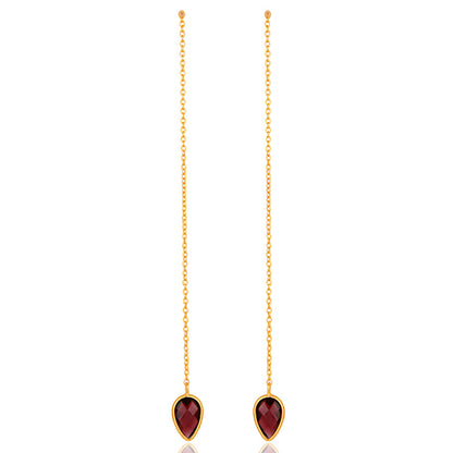 Bloodstone Thread Earrings