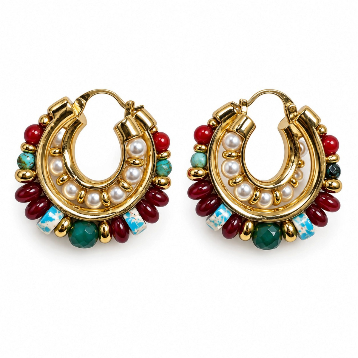 Azure Muse Hoop Earrings