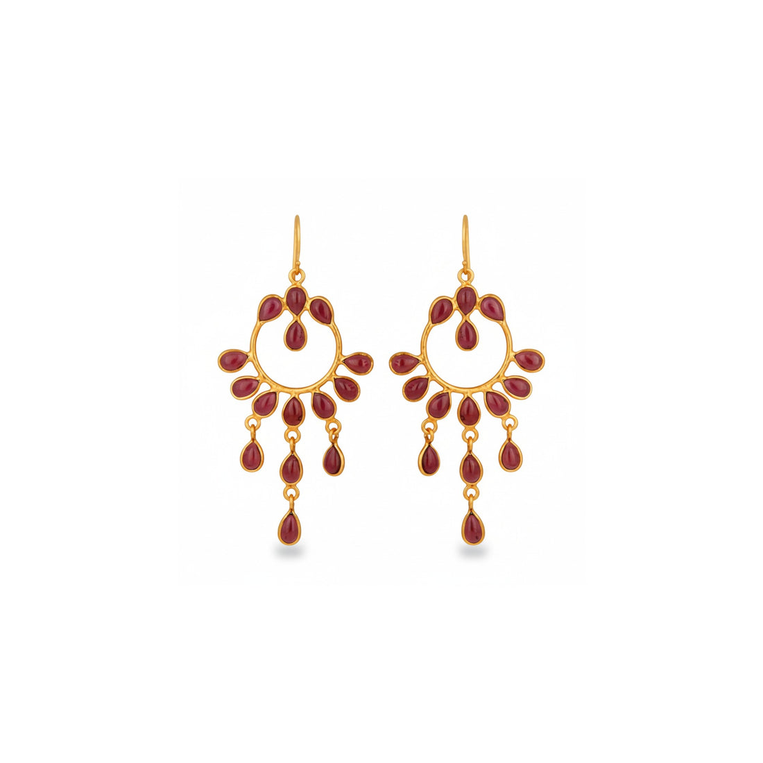 Garnet Flame Earrings