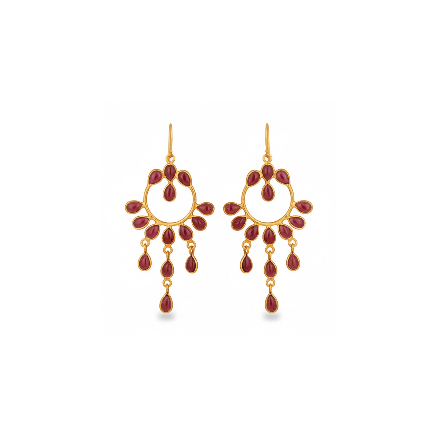 Garnet Flame Earrings