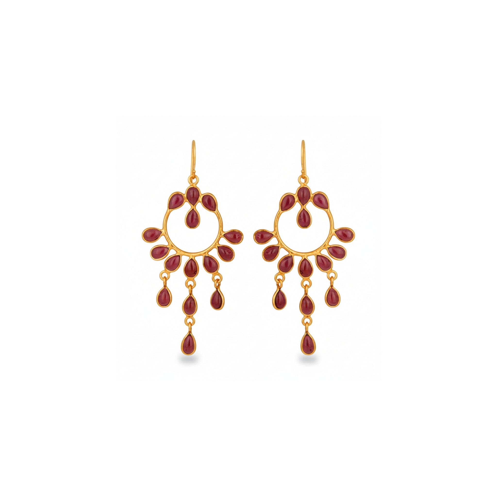 Garnet Flame Earrings