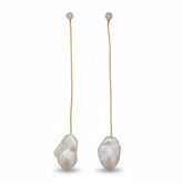Handcrafted Wren Pearl Drop Earrings — fine pearl jewellery, Tania Claire Australia