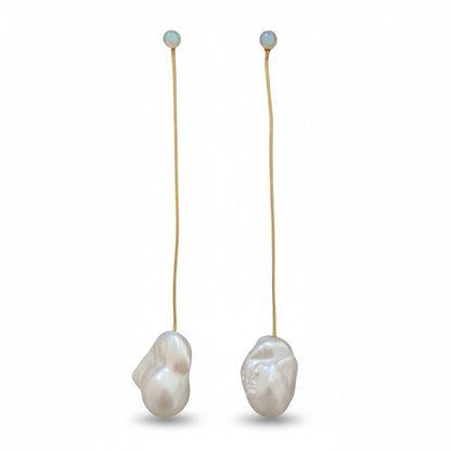 Handcrafted Wren Pearl Drop Earrings — fine pearl jewellery, Tania Claire Australia