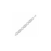Tania Claire Australia Amara silver bracelet with oval links and zircon stones, 17cm length.