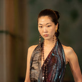 Tania Claire Australia Montmartre Twilight Necklace with earthy gemstones and amethyst tones, hand-strung design.