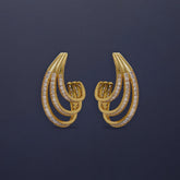 Tania Claire Australia Aurelia Arc statement earrings with gold-tone setting and crystal pavé accents.