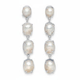 Tania Claire Australia Marnie Pearl Drops: gold-plated brass drop earrings with three baroque freshwater pearls.
