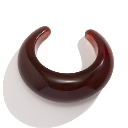 Tania Claire Australia Billy Bangle cuff bracelet in dark brown resin with a polished finish and open ends.