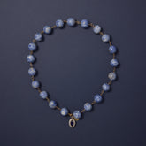 Tania Claire Australia Bleu Royale Necklace with blue sodalite beads and sapphire pendant.