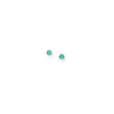Tania Claire Australia Raine Drops teardrop blue gemstone stud earrings with 18K yellow gold plating.