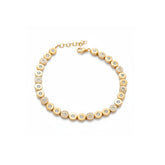 Tania Claire Australia Elara gold bracelet with circular links and shimmering stones. Elegant, delicate design.