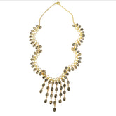 Tania Claire Australia Gilded Lace Necklace with golden rutile quartz drops and gold-tone settings, featuring a fringe design.