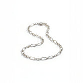 Tania Claire Australia Gilded Treasure 18 inch sterling silver chain necklace with 18K gold plating and unique oval links.
