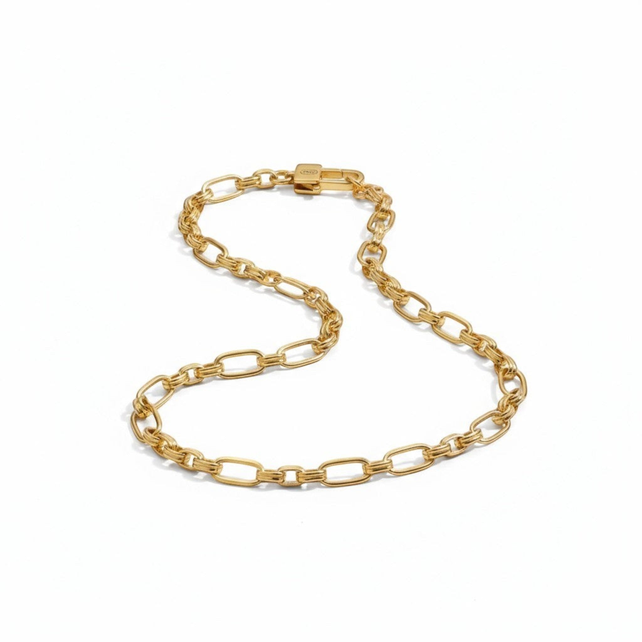 Tania Claire Australia 18K gold over sterling silver chunky link chain necklace, 18 inch.