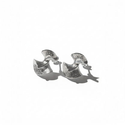 Tania Claire Australia gold dipped stainless steel bell drop stud earrings with textured finish.
