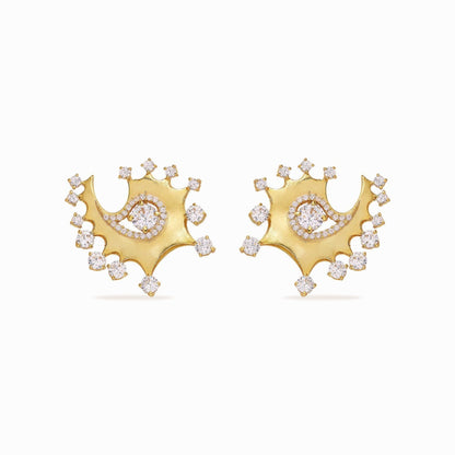 Tania Claire Australia Solaris Eye Earrings: gold plated sterling silver statement earrings with crystals, inspired by celestial eye symbolism.