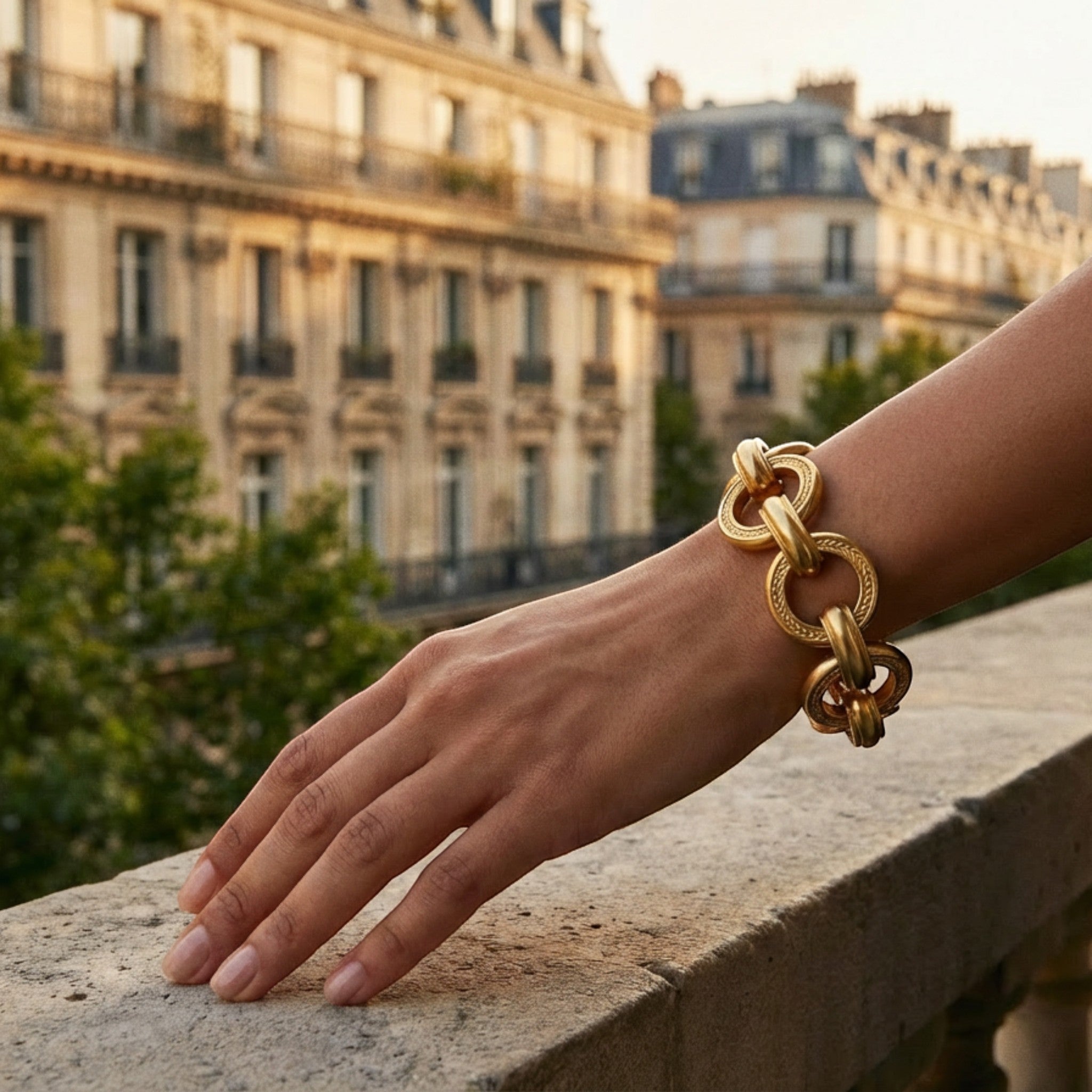 Gold Link Bracelet | Versailles Statement Chain Bracelet | Tania