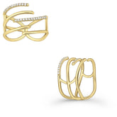 Tania Claire Australia Golden Vein openwork ring with CZ diamonds, gold-plated sterling silver, adjustable band.