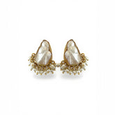 Tania Claire Australia Lola Pearl Studs: unique baroque freshwater pearls set in gold with dangling pearl accents.