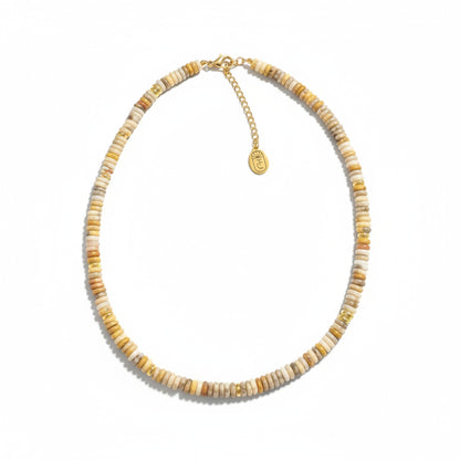 Tania Claire Australia mixed gemstone necklace with gold extender chain, 420mm long.