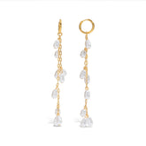 Tania Claire Australia Ondine gold-plated sterling silver drop earrings with cascading freshwater pearls on delicate chains.