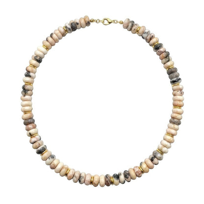 Tania Claire Australia Petite Odette Necklace with natural stone beads and gold accents. Delicate, refined, and elegant.
