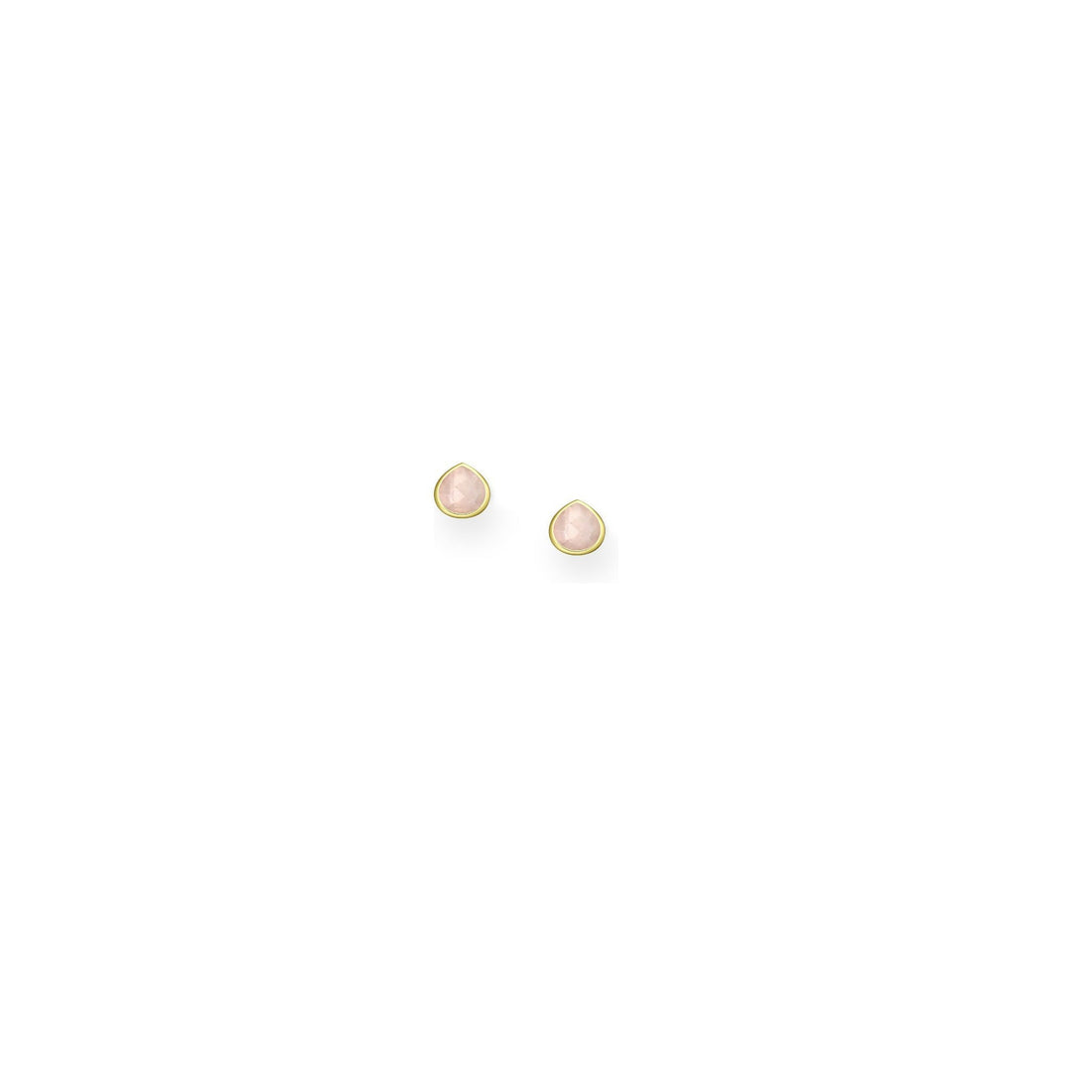 Tania Claire Australia Raine Drops teardrop pink gemstone stud earrings with 18K yellow gold plating.