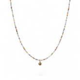 Tania Claire Australia Prism Bloom necklace featuring delicate multicoloured beads and a petite gold-toned pendant.