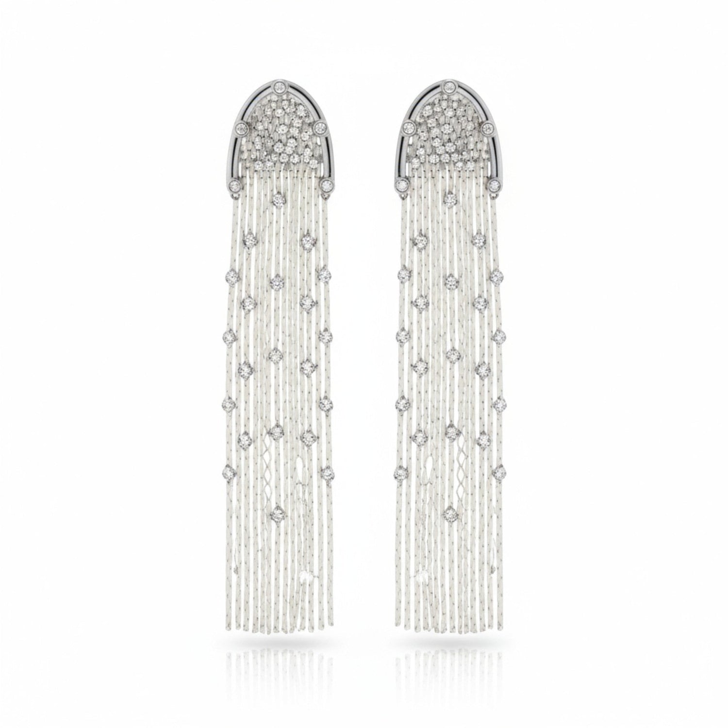 Tania Claire Australia Amber Fringe Earrings with diamonte and silver plated stainless steel
