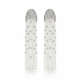 Tania Claire Australia Amber Fringe Earrings with diamonte and silver plated stainless steel