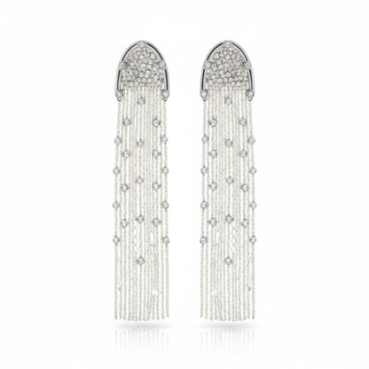 Tania Claire Australia Amber Fringe Earrings with diamonte and silver plated stainless steel