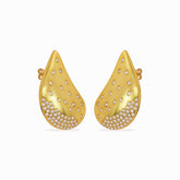 Tania Claire Australia Stella Drift teardrop gold-tone earrings with scattered crystal pavé accents.