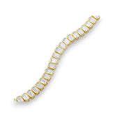 Tania Claire Australia Valentina tennis bracelet with emerald-cut crystals and 14K gold-plated sterling silver.