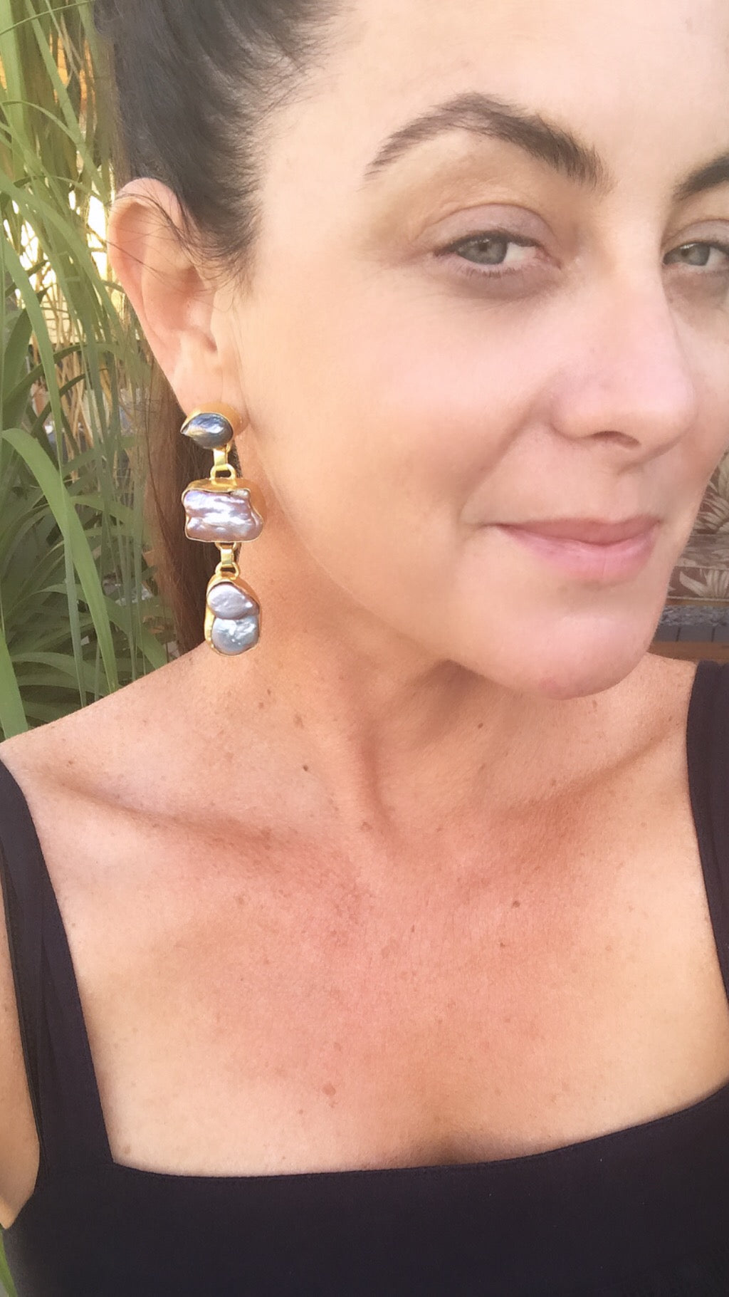 Athena Earrings in Mother of Pearl